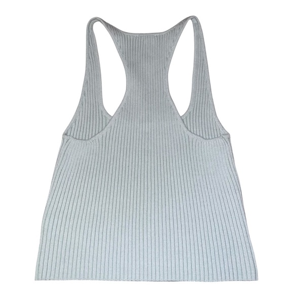NWOT Free People Intimately Racerback Ribbed Sweater Tank Top Light Sky Blue L - Picture 2 of 6